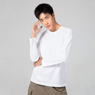 90 GO FUN men's antibacterial long-sleeved T-shirt White